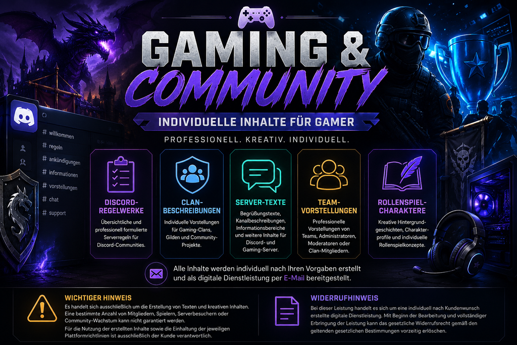 🎮 Gaming & Community – Individuelle Inhalte für Gamer