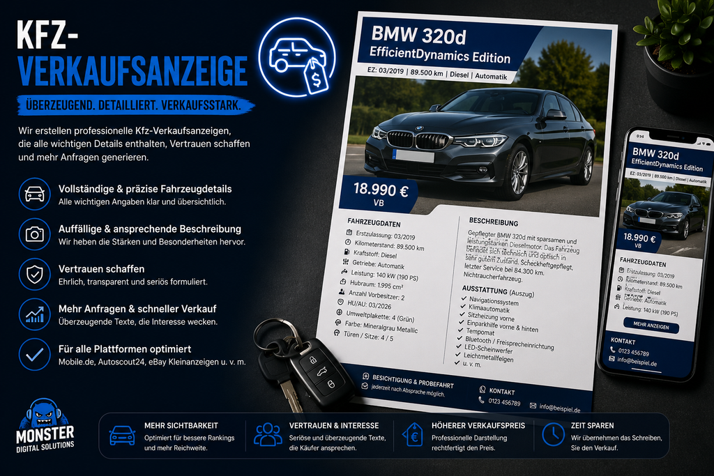 🚗 Auto & Verkehr – Fahrzeugtexte