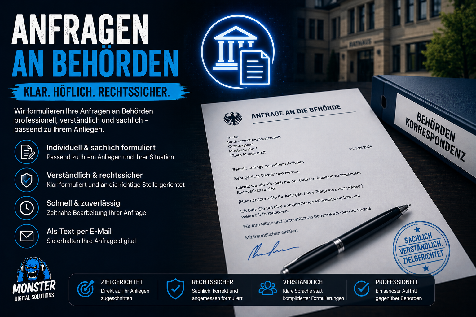 📄 Behörden & Alltag –  Schreiben nach Ihren Vorgaben