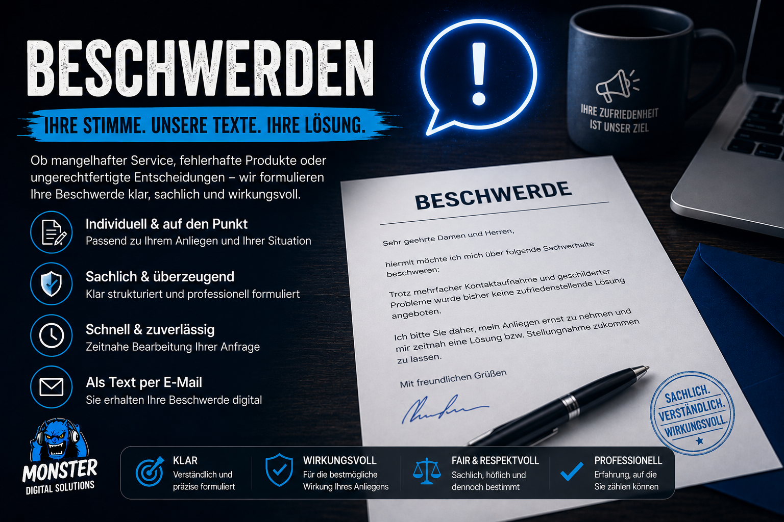 📄 Behörden & Alltag –  Schreiben nach Ihren Vorgaben